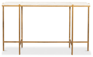 Shagreen Console Table Osprey White Leather
