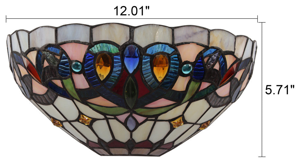 Serenity Victorian Tiffany-Style 1 Light Wall Sconce 12" Wide