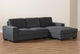 Nevin Dark Gray Fabric Upholstered Sectional Sofa With Right Facing Chaise