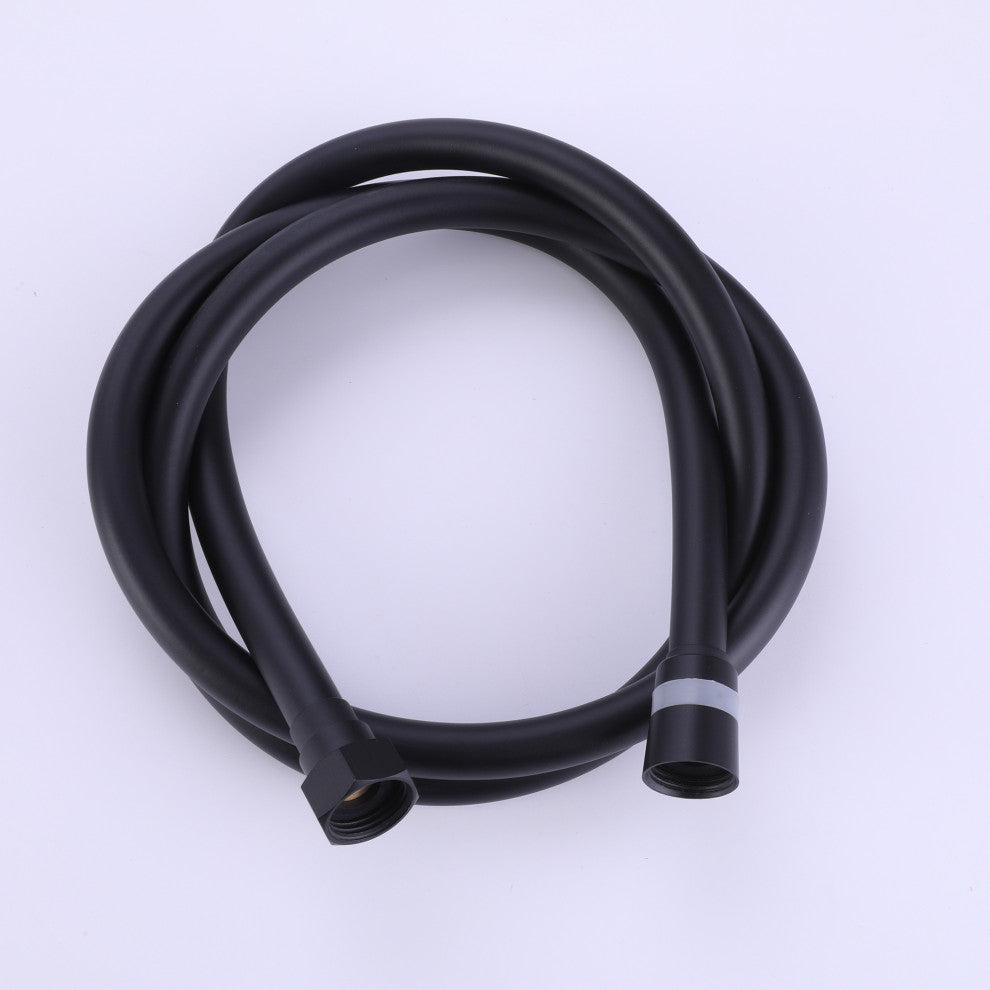 Thermostatic Rain Shower System with Hand Shower and Rough-in Valve, Matte Black