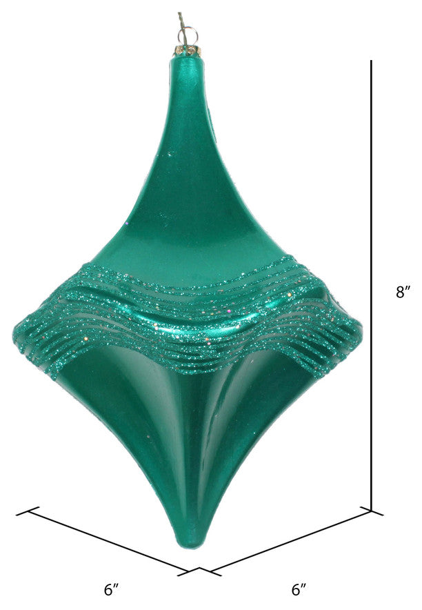 Vickerman 8" Teal Candy Glitter Drop Ornament