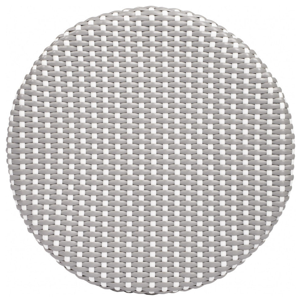 Grey and White Rattan Counter Stool