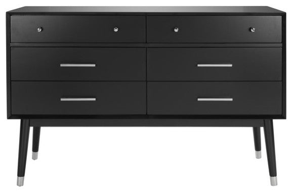Safavieh Couture Madden Retro Dresser, Black/Silver