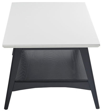 Madison Park Parker Mid-Century Modern Natural Wood Coffee Table, Black