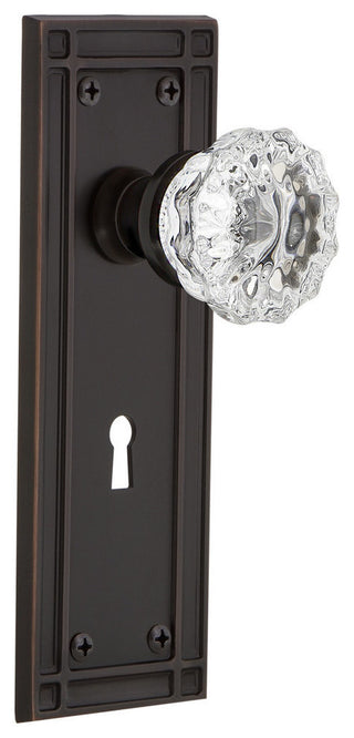 Mission Plate With Keyhole Single Dummy Crystal Glass Knob