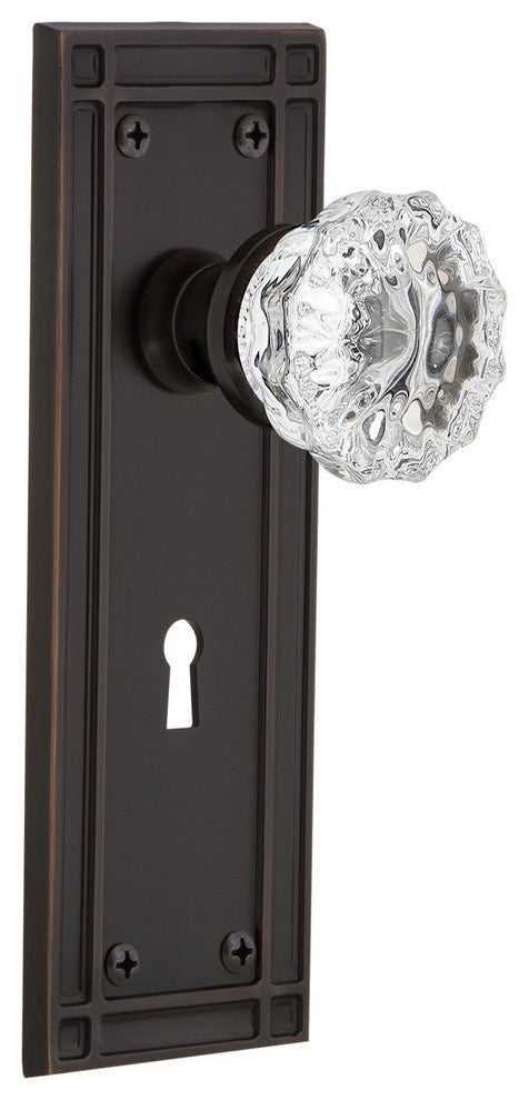 Mission Plate With Keyhole Single Dummy Crystal Glass Knob