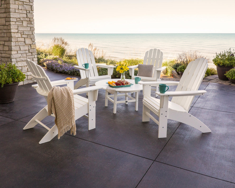 Polywood Vineyard 5-Piece Oversized Adirondack Set, Black