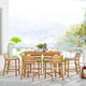 Bar Stool Chair and Table Set, Wood, Brown Natural Taupe Gray, Modern, Outdoor
