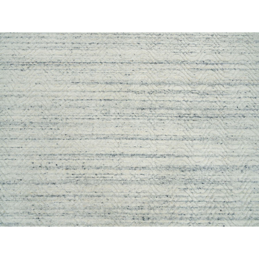 Beige, Organic Wool Modern Design, Hand Loomed, Round Rug, 11'9"x11'9"