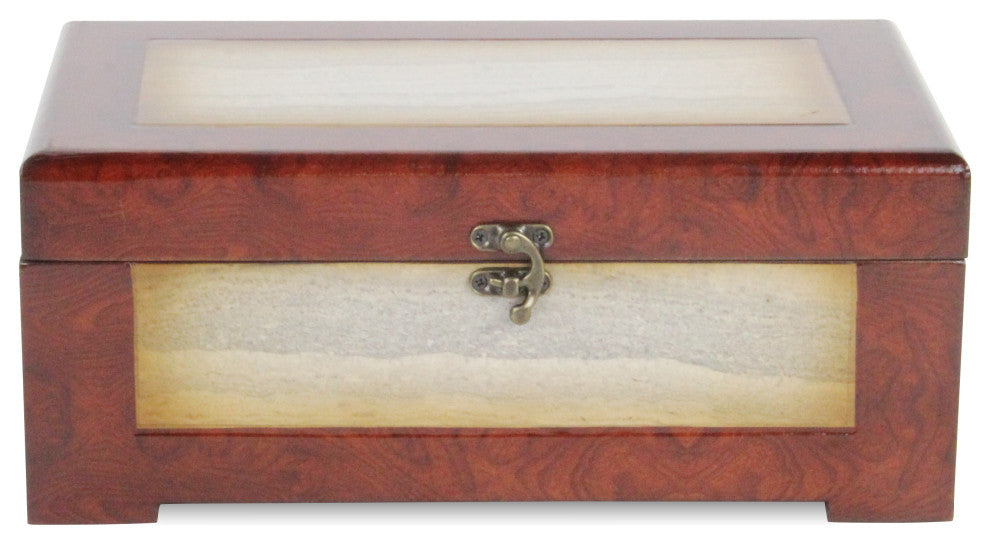 Marbled Wooden Treasure Boxes, Set of 2