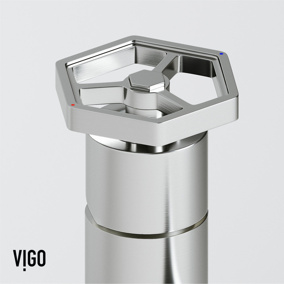 VIGO Ruxton 8" H Single Handle Single Hole Bathroom Faucet, Brushed Nickel, Without Extras