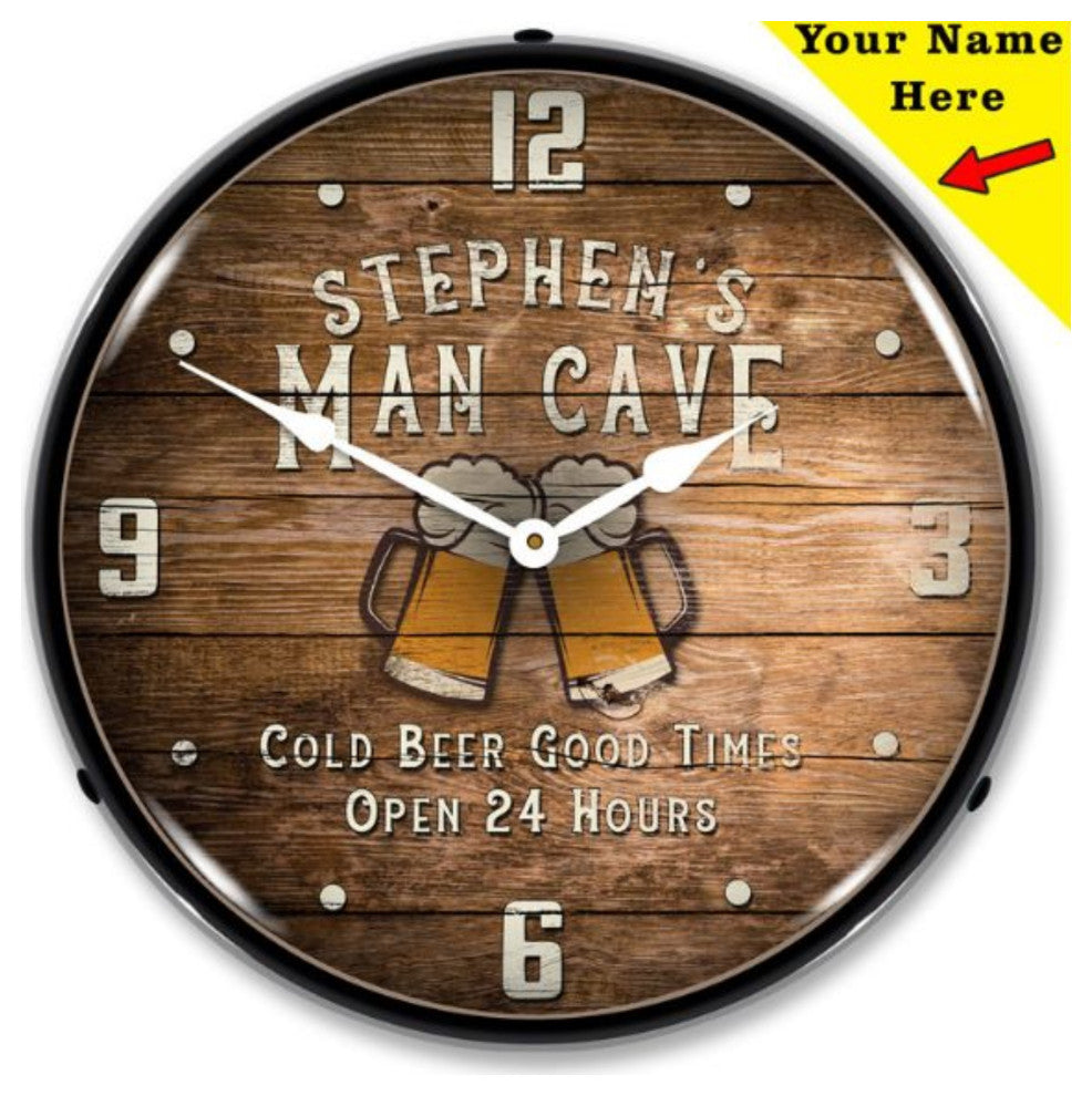 AG20111167 Add Your name Man Cave Clock