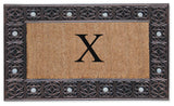 A1HC First Impression Rubber and Coir Decorative Tray Doormat 18"x30", X