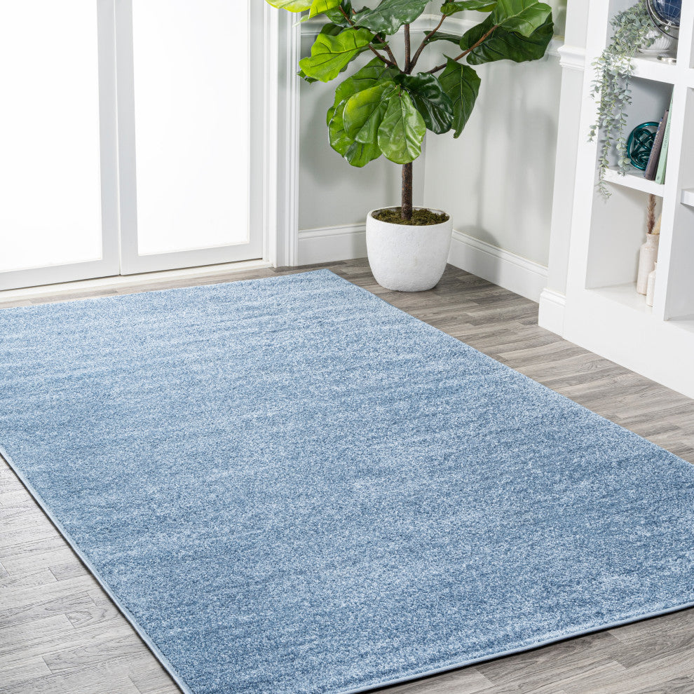 Haze Solid Low-Pile Classic Blue 10 ft. x 14 ft. Area Rug