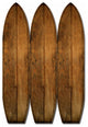 HomeRoots 47" x 1" x 71" Brown Wood Coastal Surfboard Screen