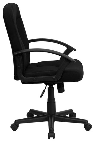 Mid-Back Black Fabric Executive Swivel Chair With Nylon Arms