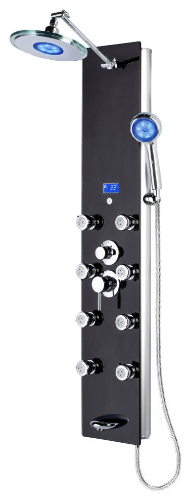 Blue Ocean 52" Aluminum SPA392B-L Shower Panel With Rainfall Shower Head