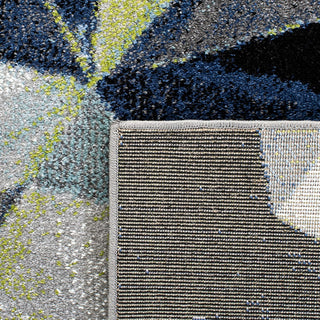 Contemporary Machine-Woven Abstract Rug with Easy-Care, Non-Shedding Design, Grey/Blue, 8'x10'