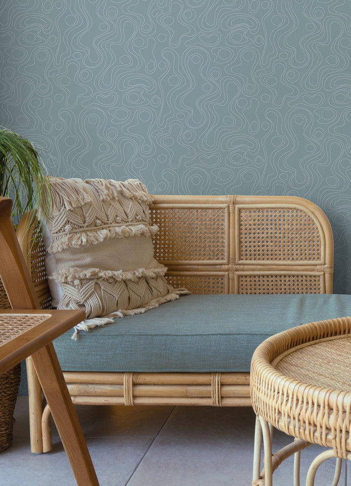 Emily Rayna Blue Lineation Peel and Stick Wallpaper