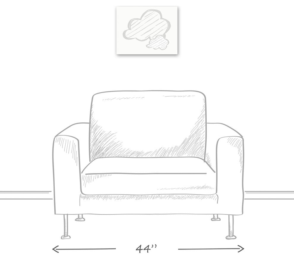 Light Gray Striped Clouds 14x11 Canvas Wall Art