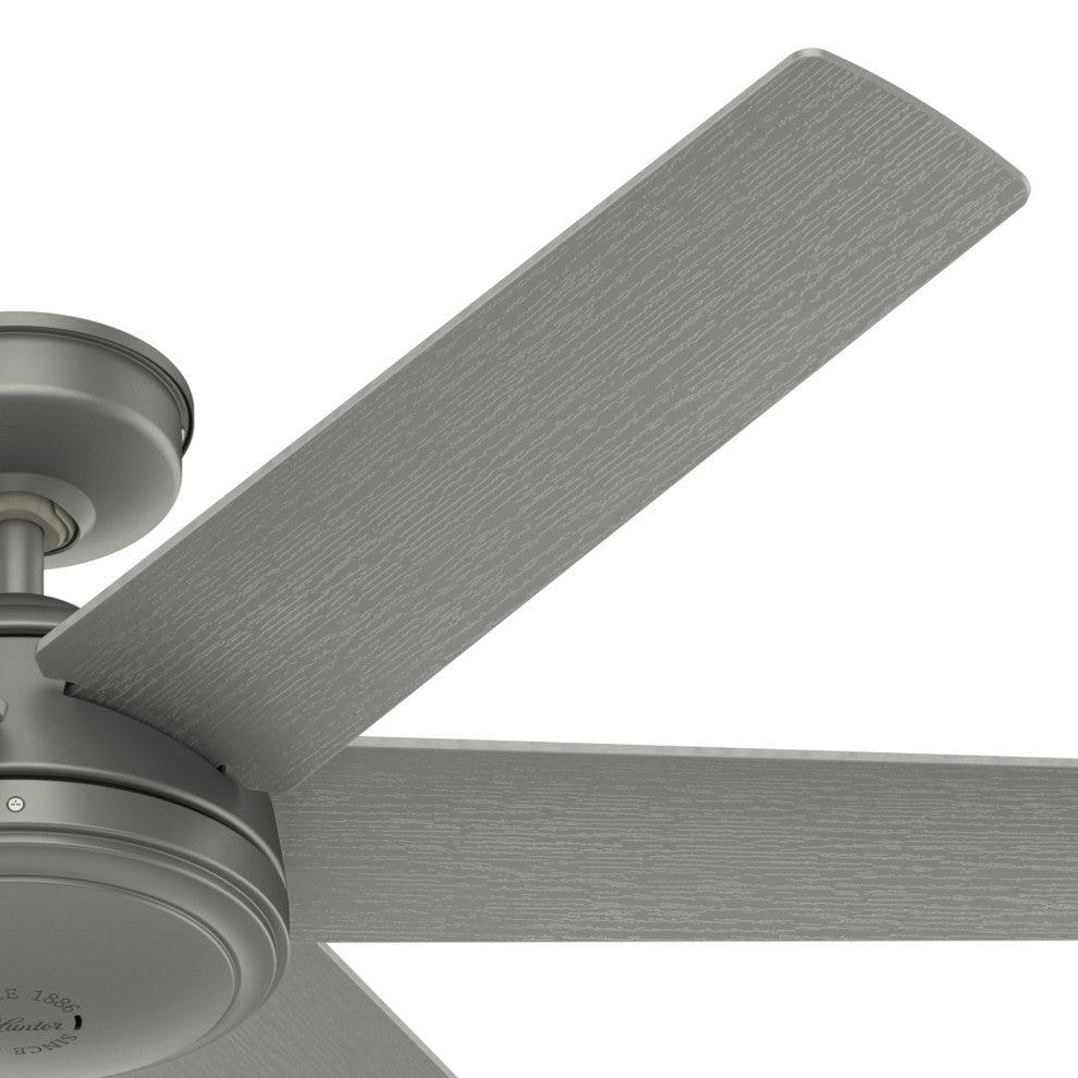 Hunter 52" Jetty WeatherMax Wet Rated Ceiling Fan and Wall Control, Matte Silver