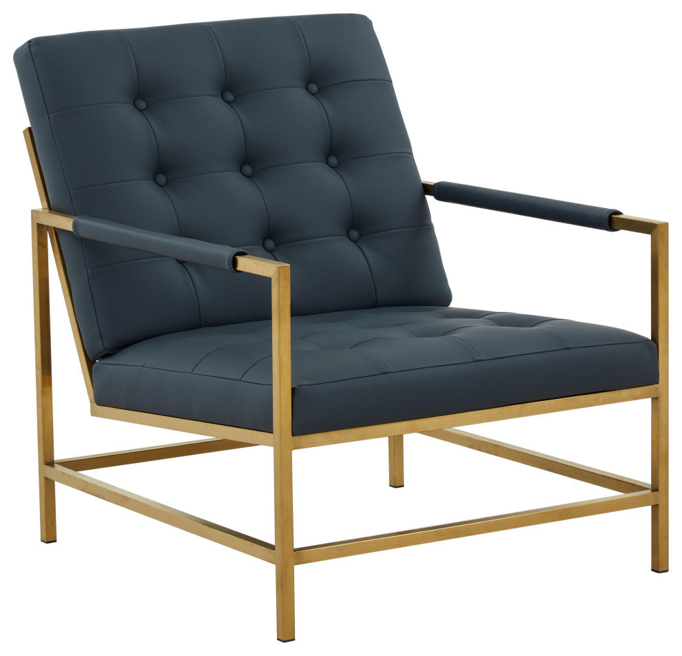 TOV Furniture Van Charcoal Vegan Leather Accent Chair