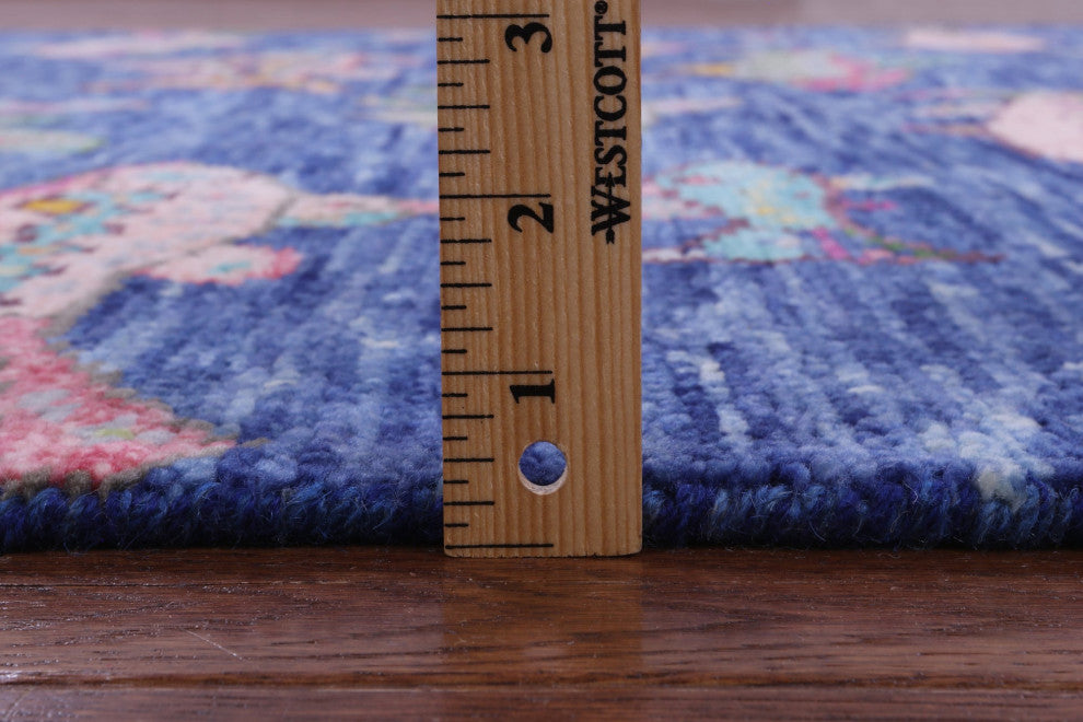 5' 1" X 8' 3" Hand Knotted Gabbeh Fish Design Wool Rug - Q15354