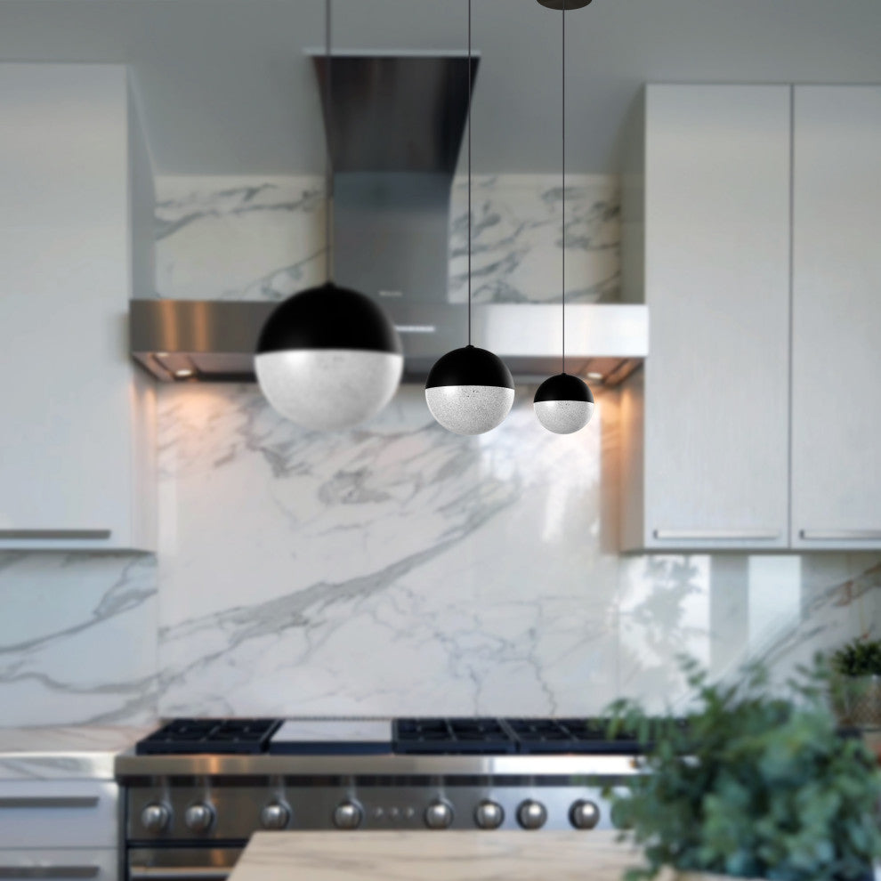 Ravello 5" ETL Certified Integrated LED Pendant Lighting Fixture, Black