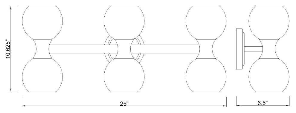 Z-LITE 6-Light Vanity, Matte Black