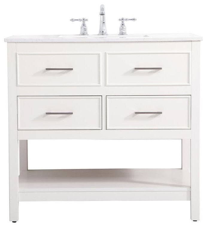 Home Living 36" Single Bathroom Vanity, White