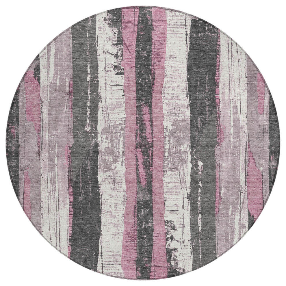 Machine Washable Indoor/Outdoor Chantille ACN1872 Blush 8' x 8' Round Rug