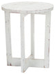24" Rustic Modern Farmhouse White Round End Table