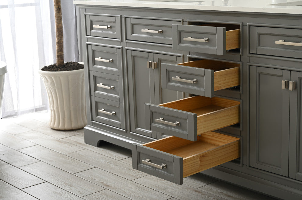 Milano 84" Gray Double Rectangular Sink Vanity