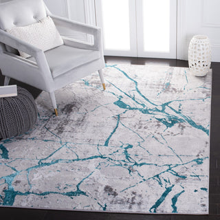 Safavieh Amelia Collection, ALA293 Rug, Grey/Aqua, 5'5"x7'7"