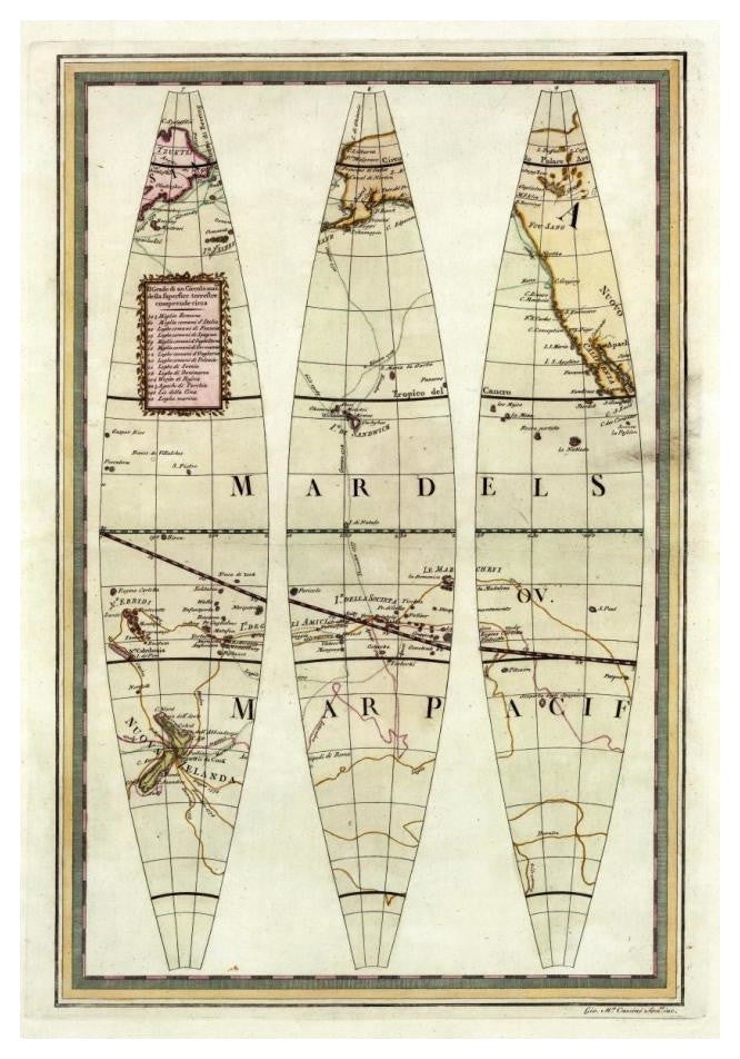 "Globo Terrestre II, 1792" Paper Print by Giovanni Maria Cassini, 17"x24"