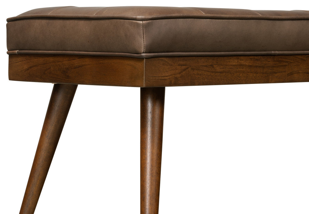 Poly and Bark Luca Leather Bench, Cocoa Brown