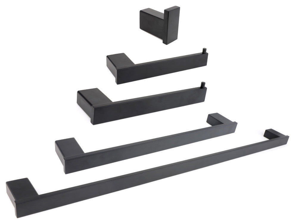 Dyconn Faucet Florence Series Black Bathroom Accessory Set (5pc Set)