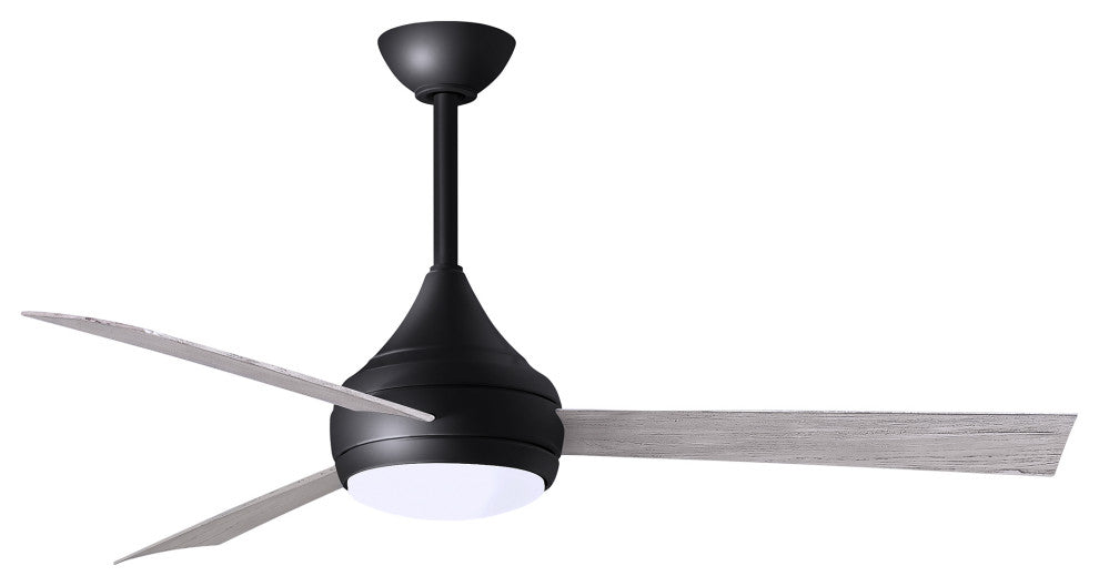 Donaire Paddle Fan Integrated LED, Matte Black, Barnwood Tone Blades