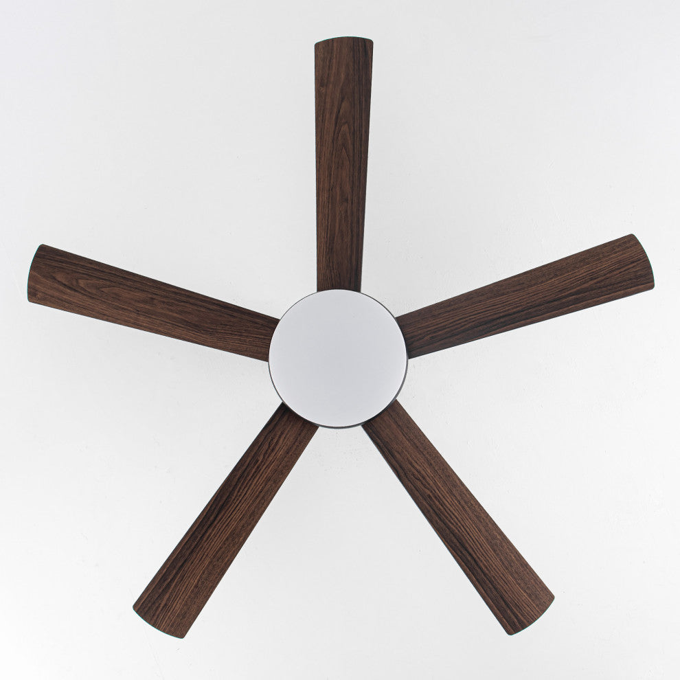 52-inch Modern Wood Black LED Ceiling Fan with Remote
