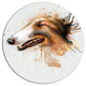 Brown Dog Portrait Watercolor, Animal Large Disc Metal Wall Art, 23"