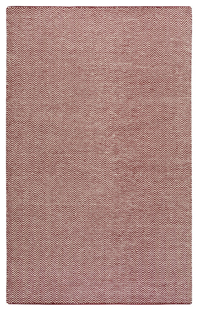 Rizzy Home Twist TW2967 Burgundy Chevron Area Rug, Rectangular 9'x12'