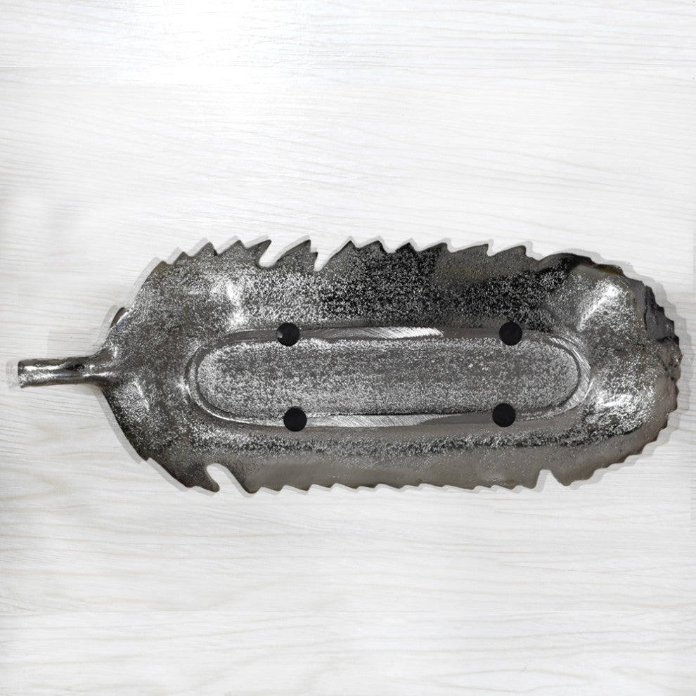 Handmade Decorative Aluminium Tray, Silver Color Coated