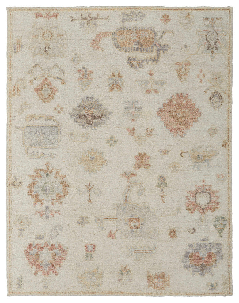 Loper R69FL Transitional/Bohemian & Craftsman Area Rug, Ivory/Multi, 11'6"x15'