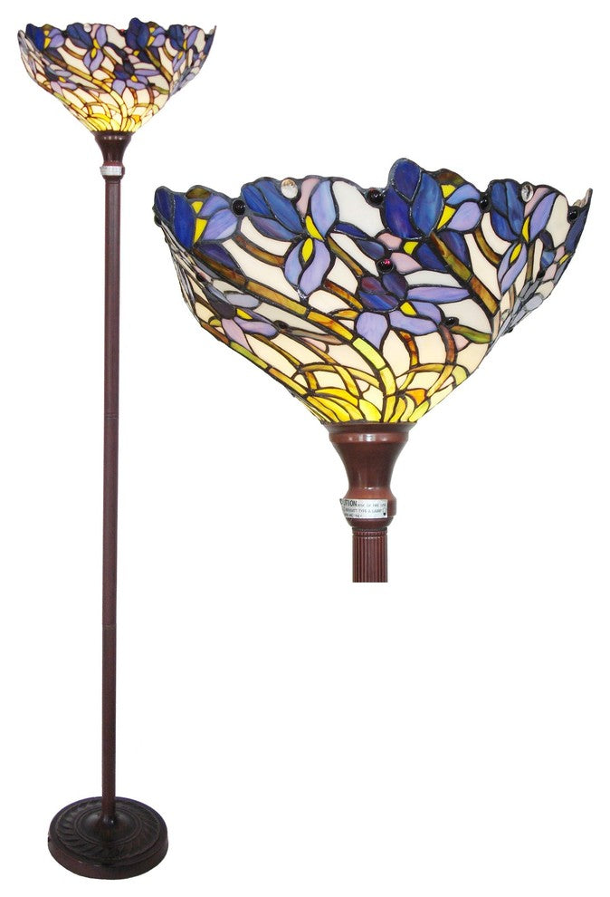 Chloe-Lighting 1-Light Iris Torchiere Floor Lamp