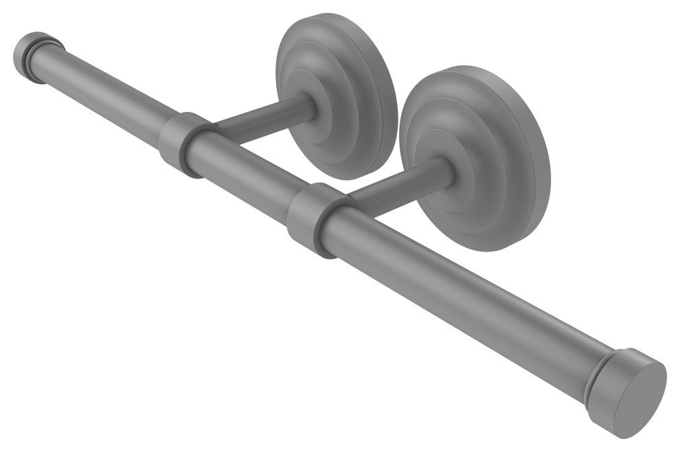 Que New Double Roll Toilet Tissue Holder, Matte Gray