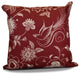 Decorative Holiday Pillow Floral Print, Cranberry, 20"x20"