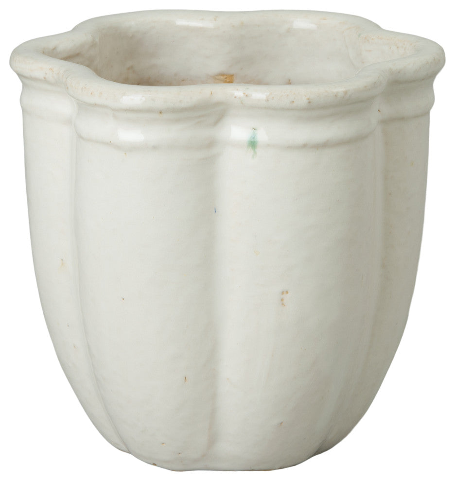 Scalloped Planter, White 12x10