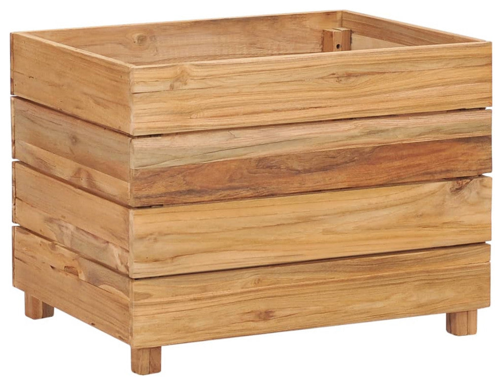 Vidaxl Raised Bed 19.7"x15.7"x15" Recycled Teak and Steel