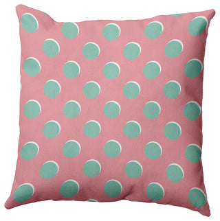 Polka Dots Decorative Throw Pillow, Pink Icing, 20"x20"