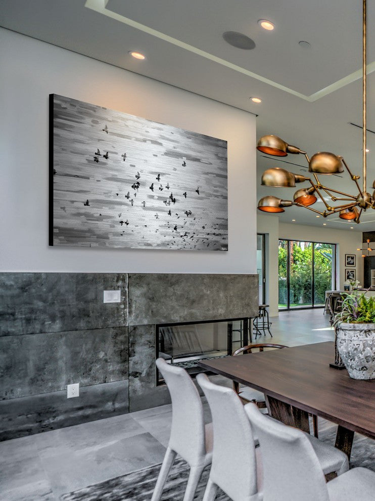 "Birds in Flight" Print on Brushed Aluminum, 45"x30"